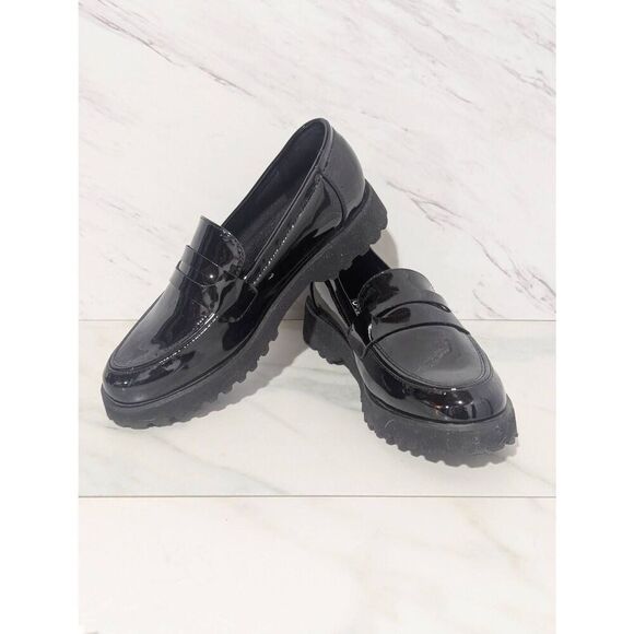 Jones New York Shoes - Jones New York Women's  Black Solid Patent Leather Slip-On Loafers Size 7.5